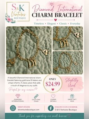 Gold-Tone 'Di' Charm Bracelet